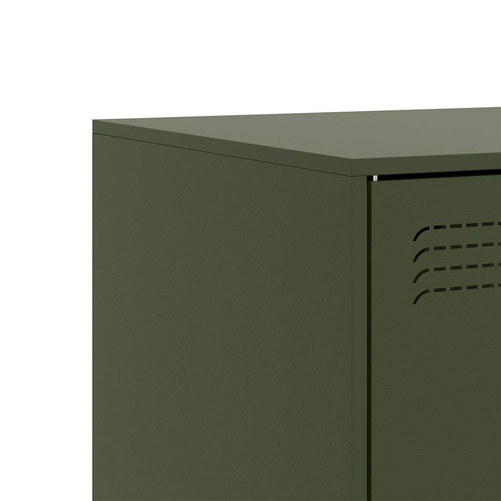 vidaXL Szafki pod telewizor, 2 szt., oliwkowe, 67x39x44 cm, stalowe