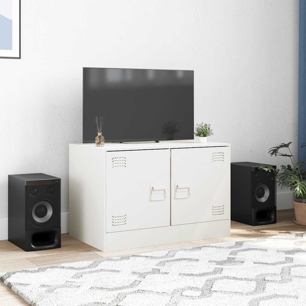 vidaXL Szafka pod telewizor, biała, 67x39x44 cm, stalowa
