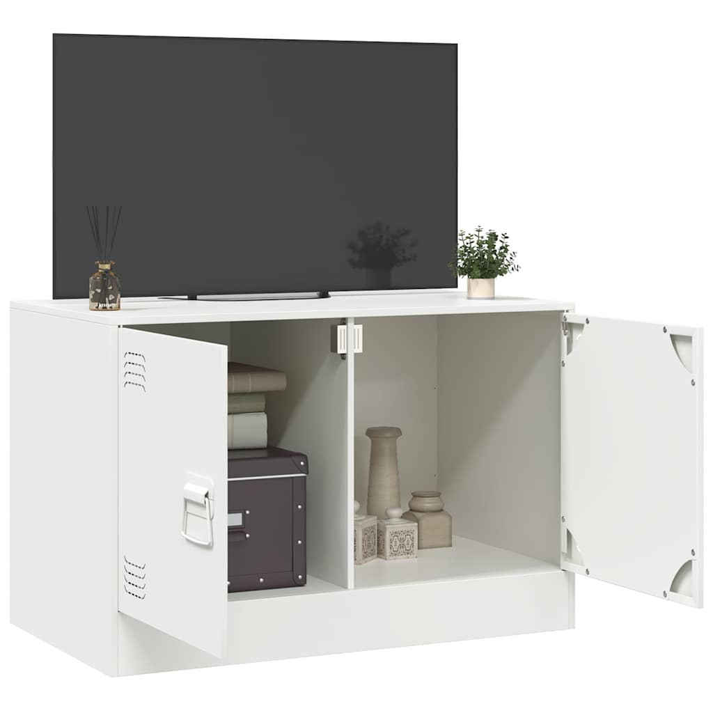 vidaXL Szafka pod telewizor, biała, 67x39x44 cm, stalowa