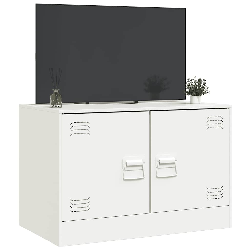 vidaXL Szafka pod telewizor, biała, 67x39x44 cm, stalowa