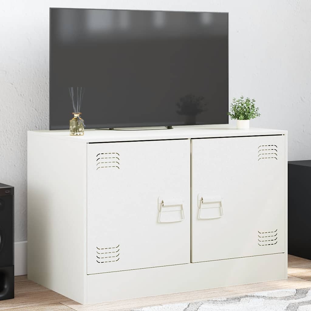 vidaXL Szafka pod telewizor, biała, 67x39x44 cm, stalowa