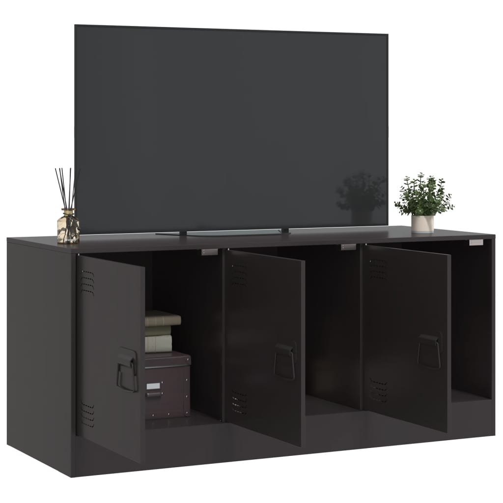 vidaXL Szafka pod telewizor, czarna, 99x39x44 cm, stalowa