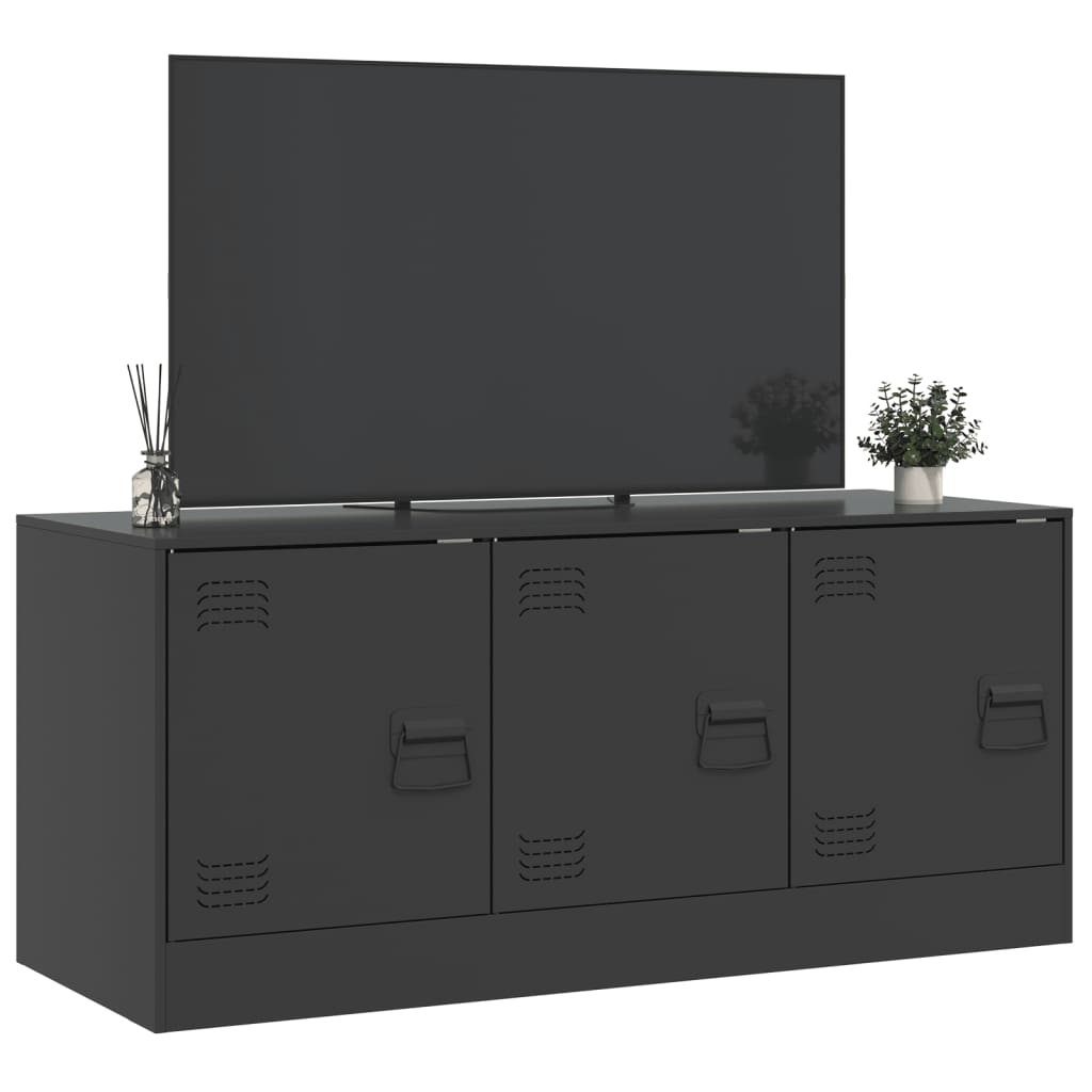 vidaXL Szafka pod telewizor, czarna, 99x39x44 cm, stalowa