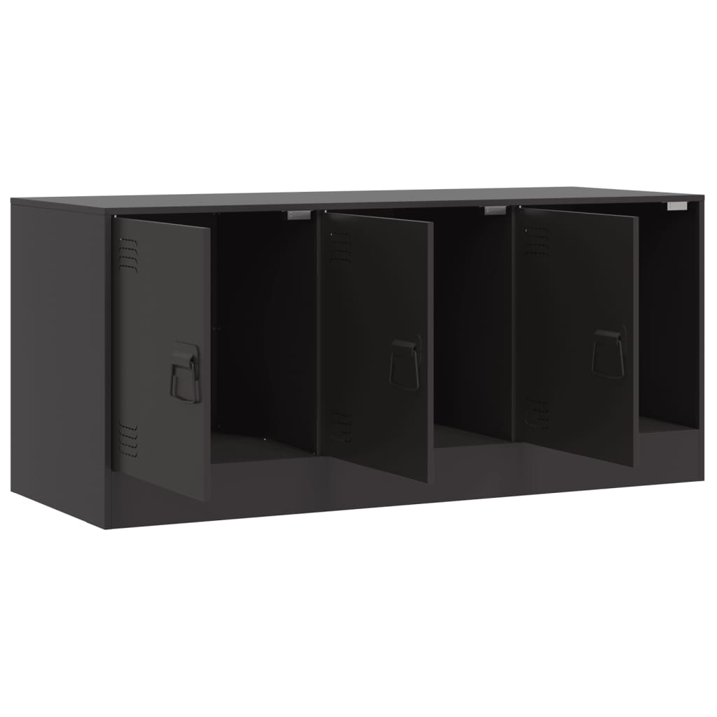 vidaXL Szafka pod telewizor, czarna, 99x39x44 cm, stalowa