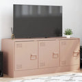 vidaXL Szafka pod telewizor, różowa, 99x39x44 cm, stalowa