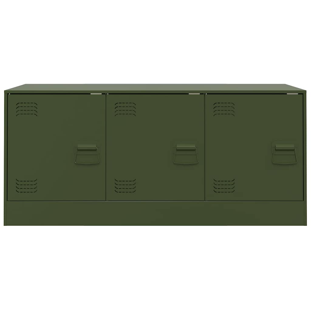 vidaXL Szafka pod telewizor, oliwkowa, 99x39x44 cm, stalowa