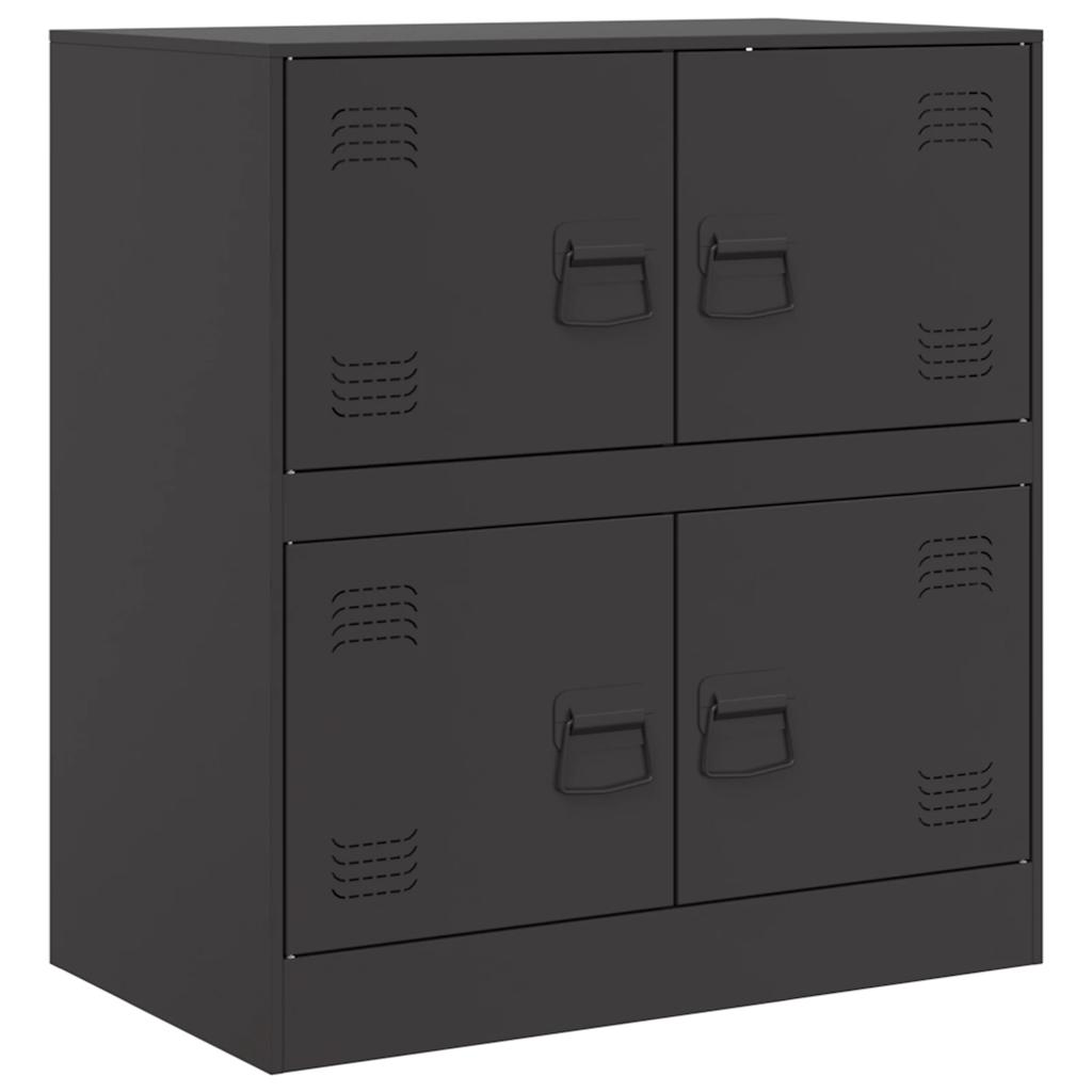 vidaXL Szafka boczna, czarna, 67x39x73 cm, stal