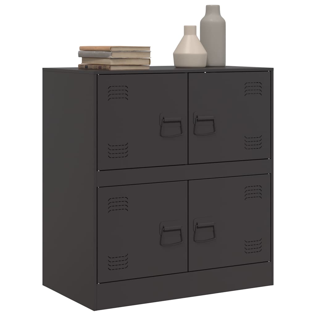 vidaXL Szafka boczna, czarna, 67x39x73 cm, stal