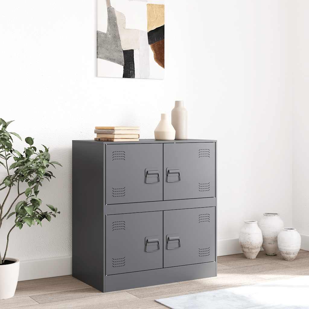 vidaXL Szafka boczna, antracytowa, 67x39x73 cm, stal