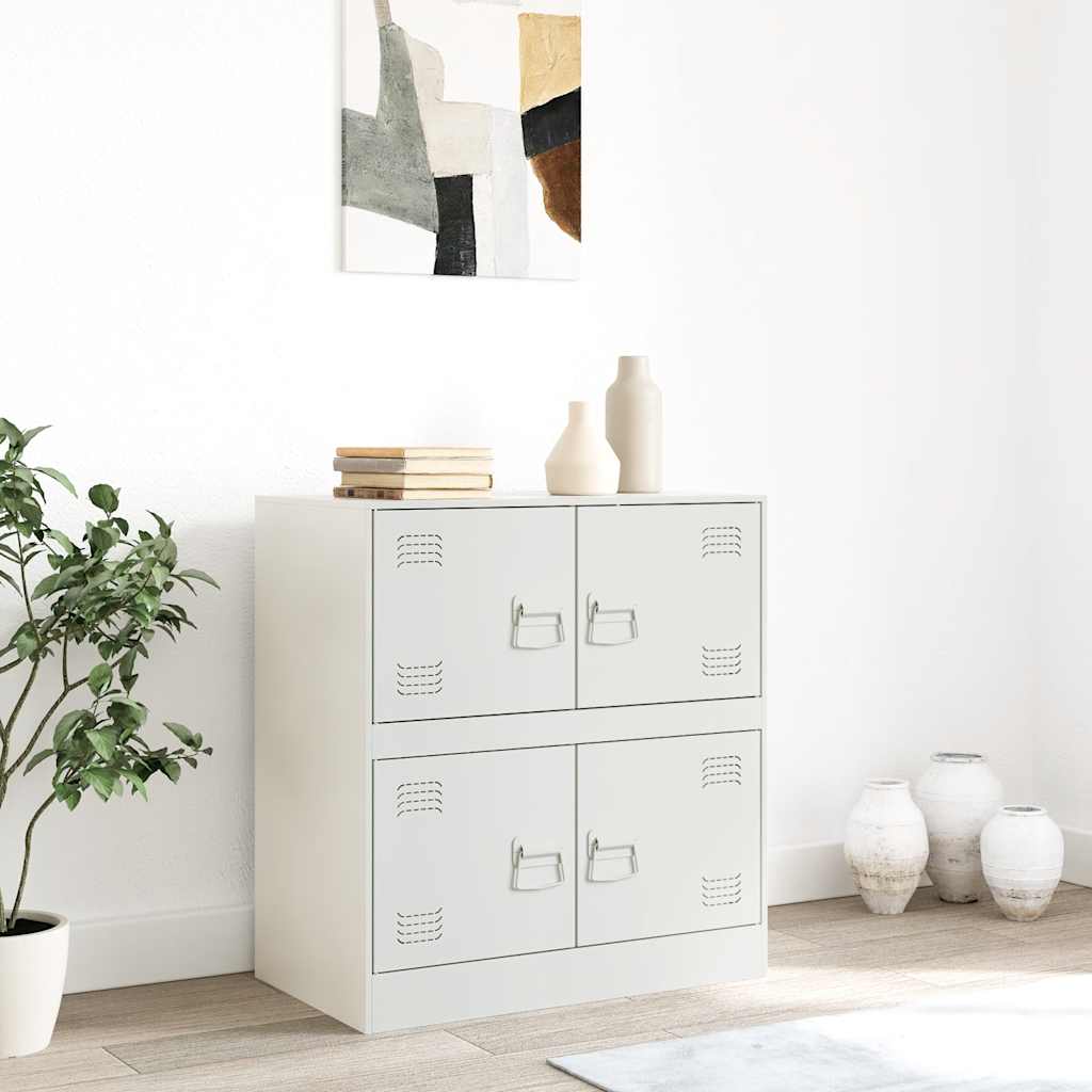 vidaXL Szafka boczna, biała, 67x39x73 cm, stal