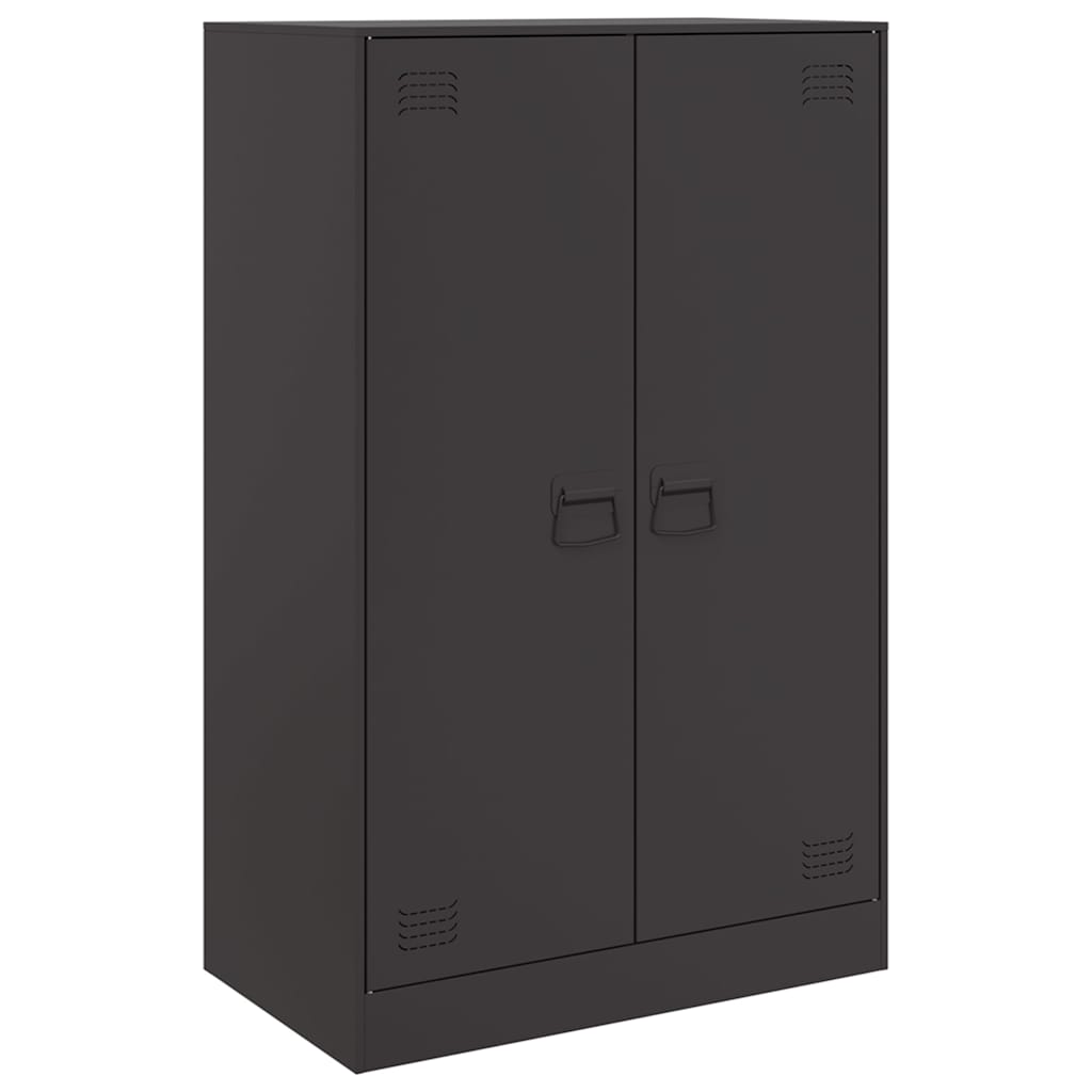 vidaXL Szafka boczna, czarna, 67x39x107 cm, stal