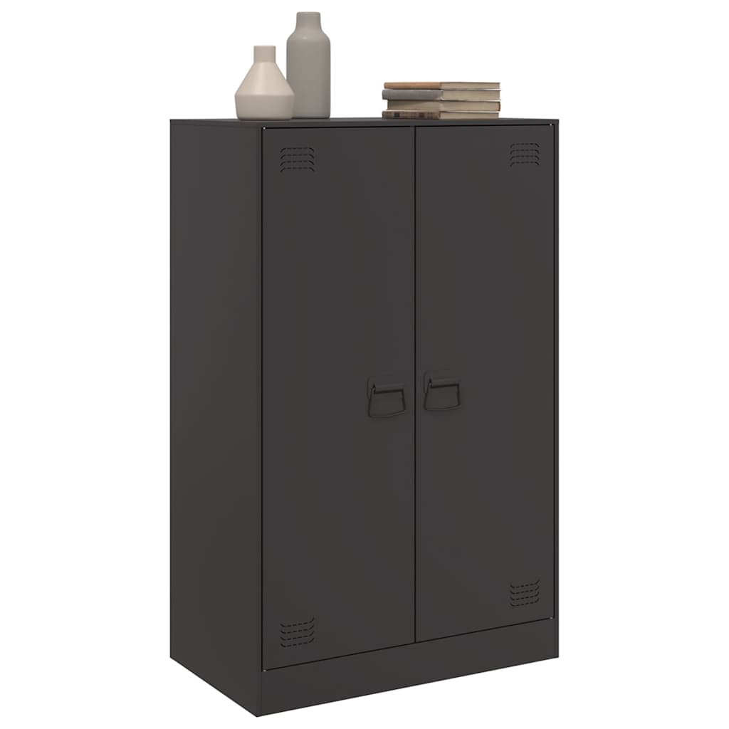 vidaXL Szafka boczna, czarna, 67x39x107 cm, stal
