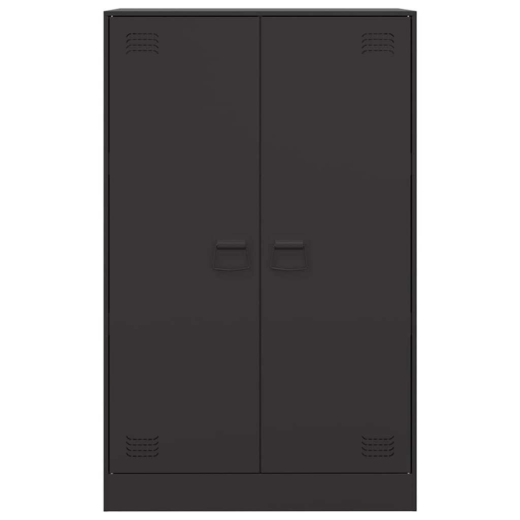vidaXL Szafka boczna, czarna, 67x39x107 cm, stal