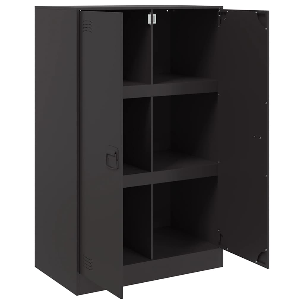 vidaXL Szafka boczna, czarna, 67x39x107 cm, stal