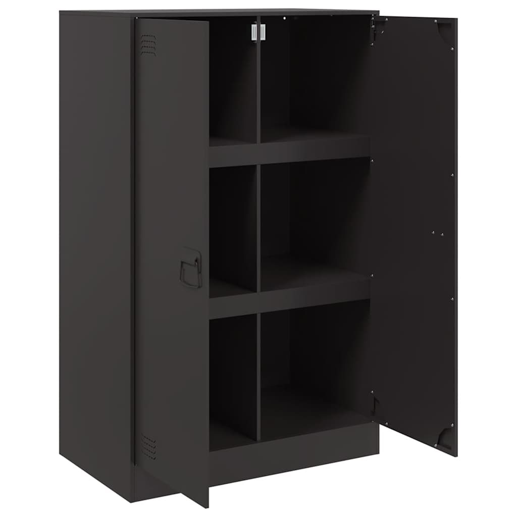 vidaXL Szafka boczna, czarna, 67x39x107 cm, stal