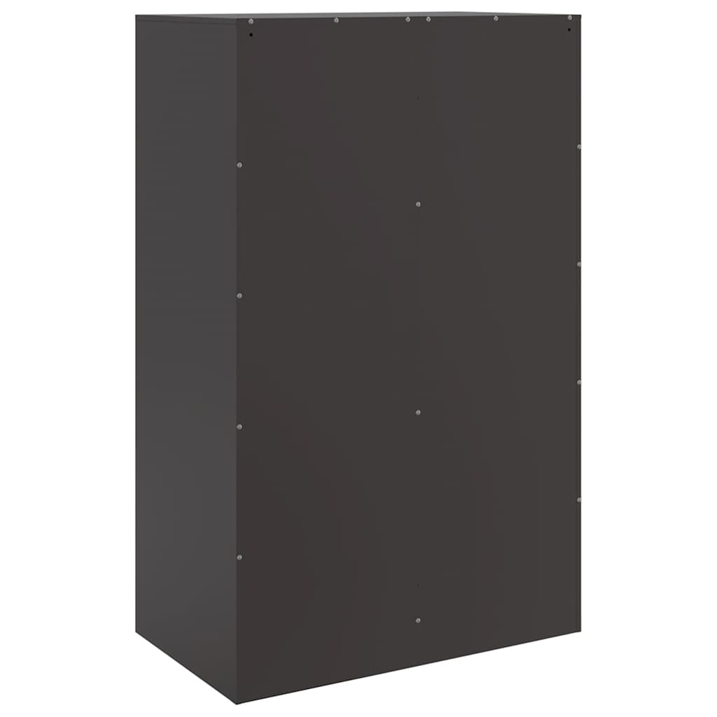 vidaXL Szafka boczna, czarna, 67x39x107 cm, stal