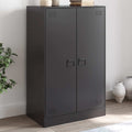 vidaXL Szafka boczna, czarna, 67x39x107 cm, stal