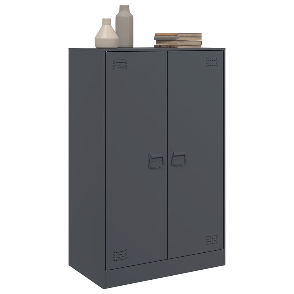 vidaXL Szafka boczna, antracytowa, 67x39x107 cm, stal