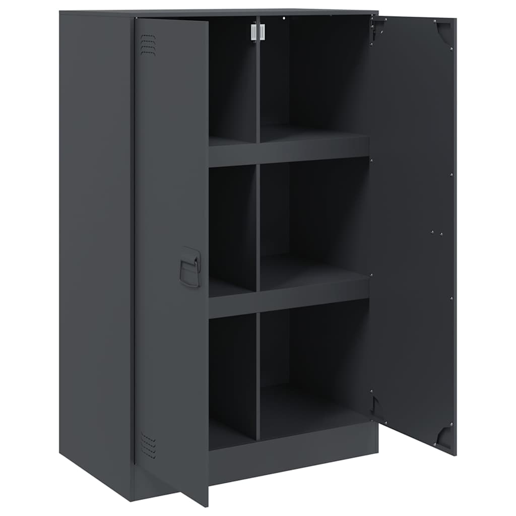 vidaXL Szafka boczna, antracytowa, 67x39x107 cm, stal