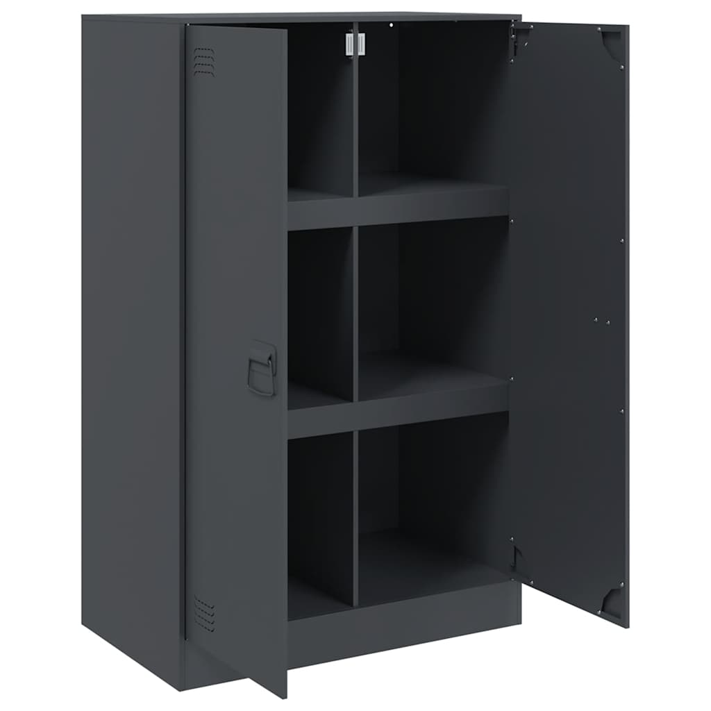 vidaXL Szafka boczna, antracytowa, 67x39x107 cm, stal