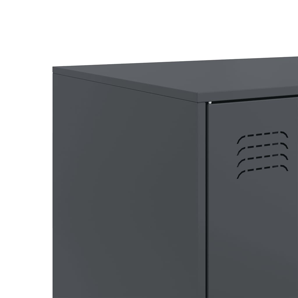 vidaXL Szafka boczna, antracytowa, 67x39x107 cm, stal