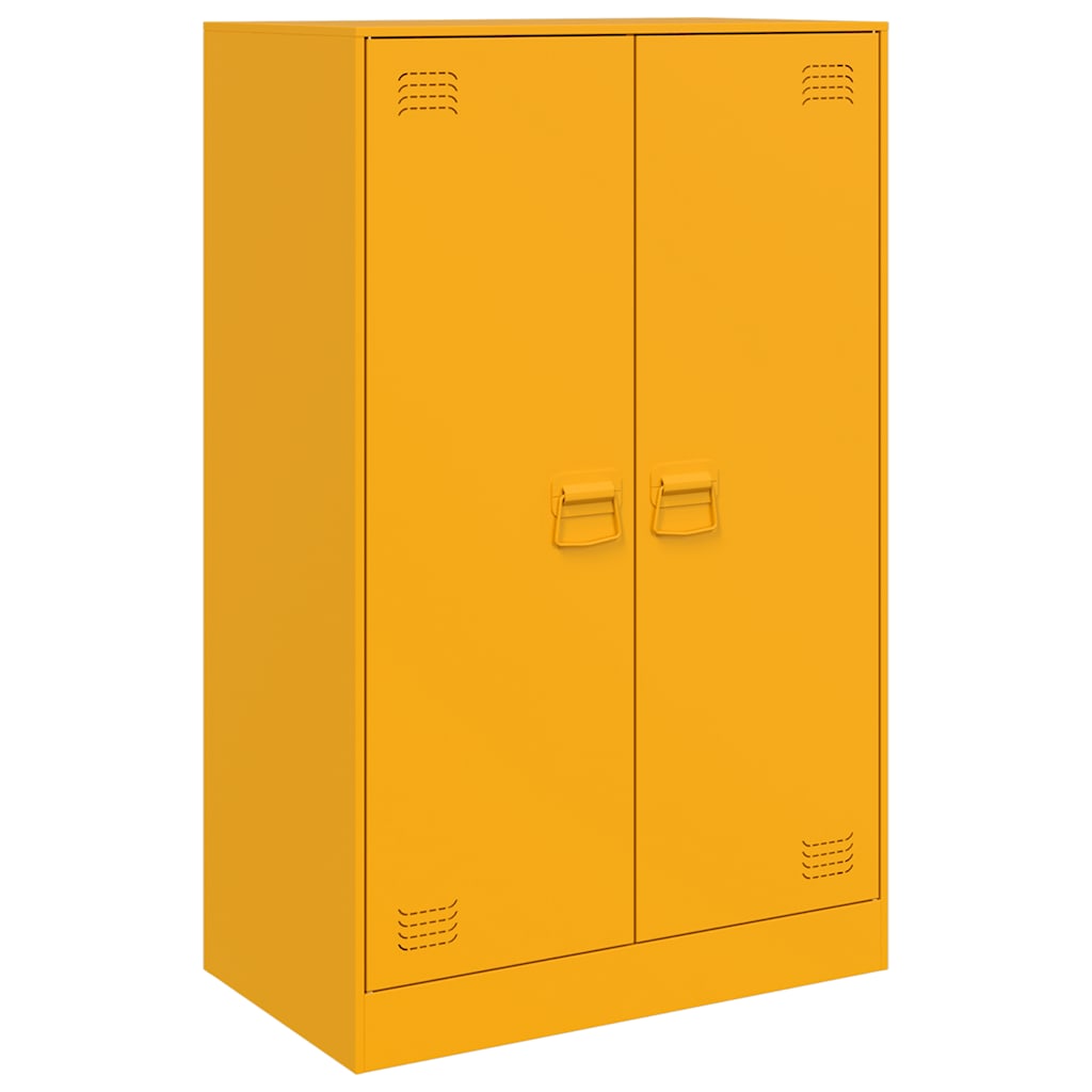 vidaXL Szafka boczna, musztardowa, 67x39x107 cm, stal