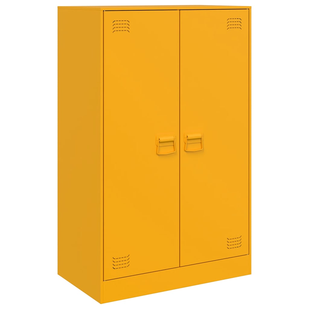 vidaXL Szafka boczna, musztardowa, 67x39x107 cm, stal