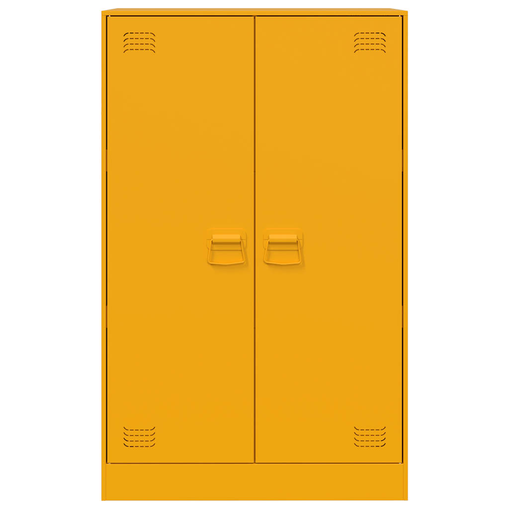 vidaXL Szafka boczna, musztardowa, 67x39x107 cm, stal