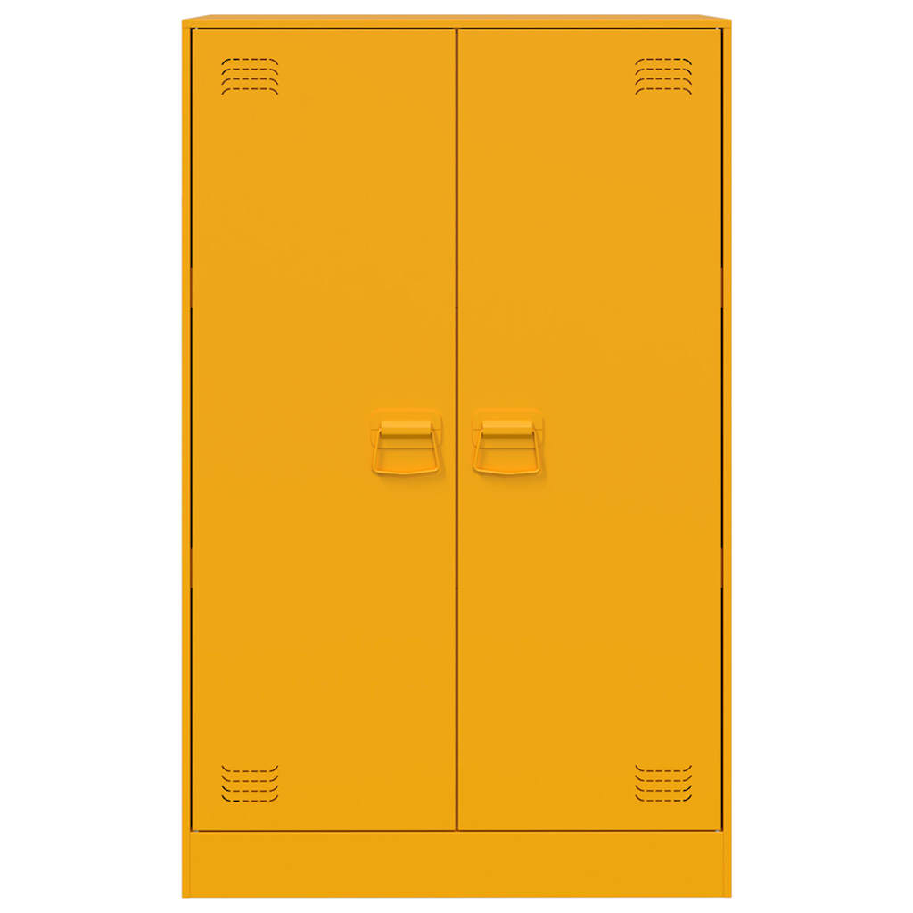 vidaXL Szafka boczna, musztardowa, 67x39x107 cm, stal