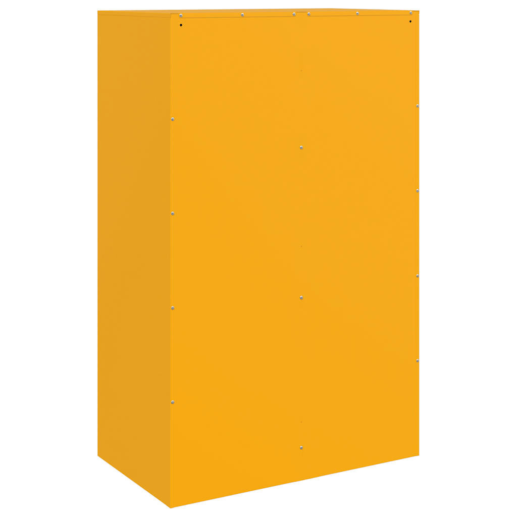 vidaXL Szafka boczna, musztardowa, 67x39x107 cm, stal