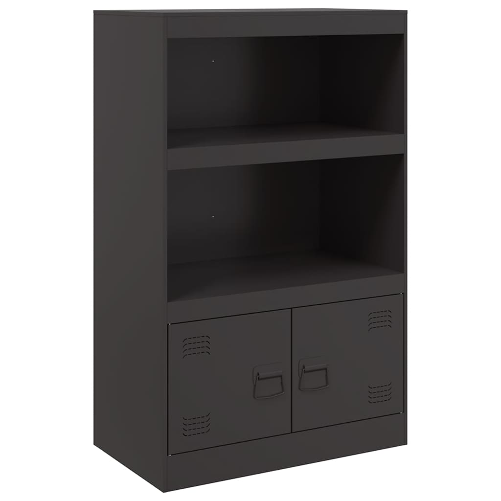 vidaXL Szafka boczna, czarna, 67x39x107 cm, stal