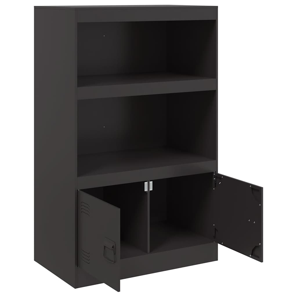 vidaXL Szafka boczna, czarna, 67x39x107 cm, stal
