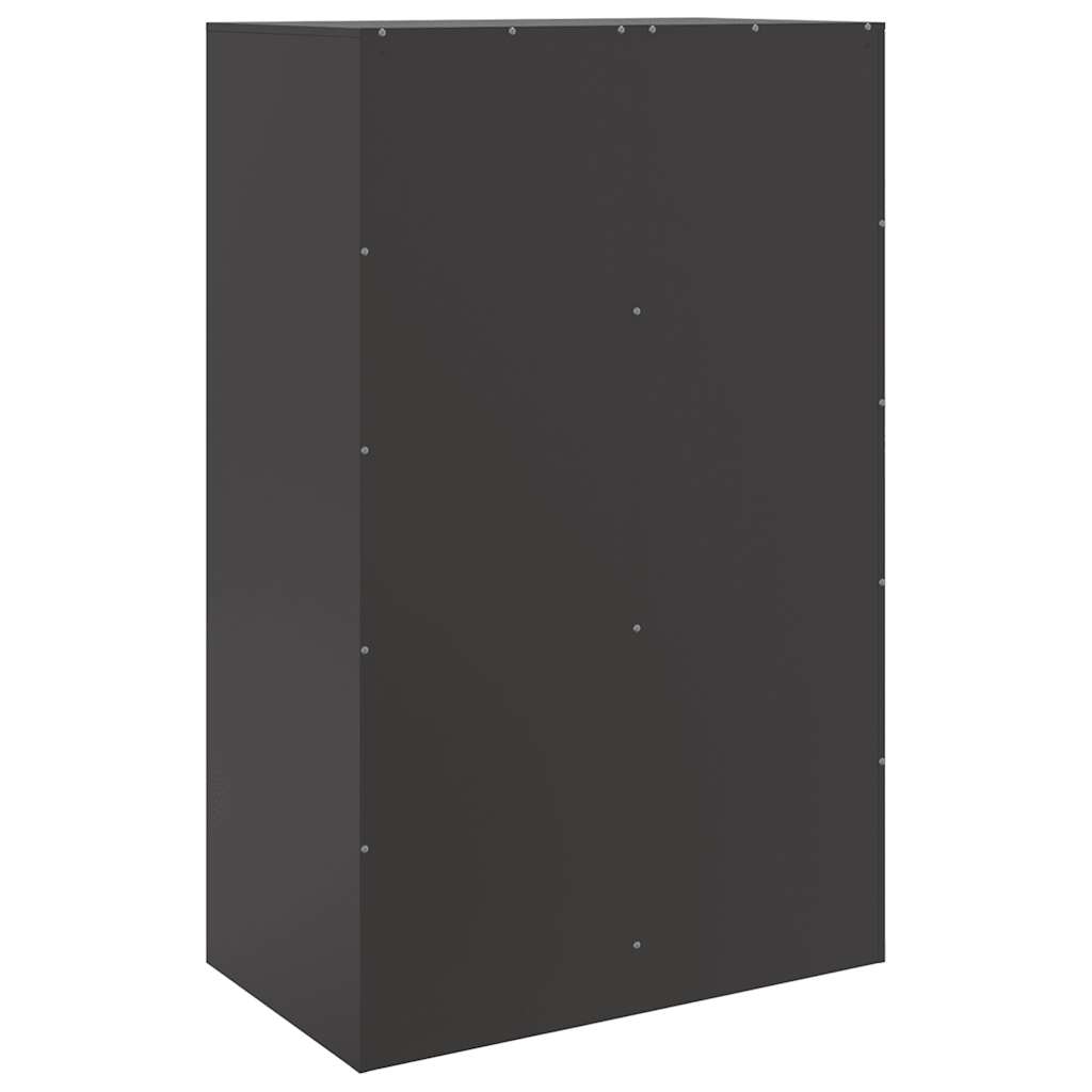 vidaXL Szafka boczna, czarna, 67x39x107 cm, stal