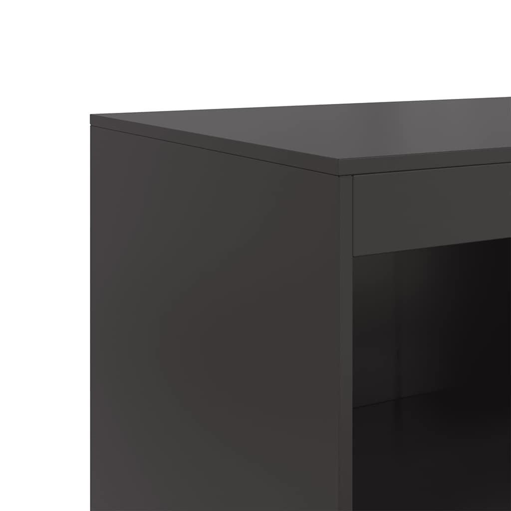 vidaXL Szafka boczna, czarna, 67x39x107 cm, stal