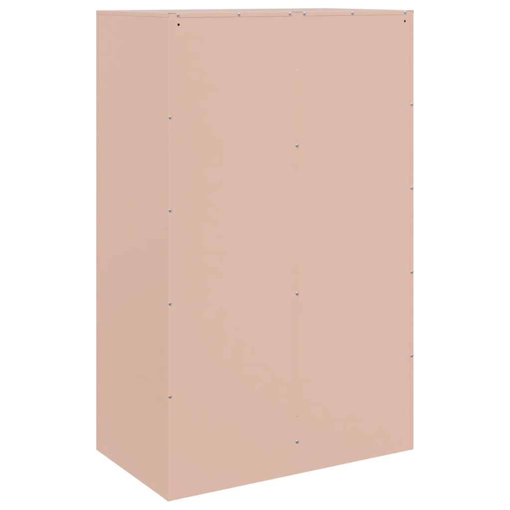 vidaXL Szafka boczna, różowa, 67x39x107 cm, stal