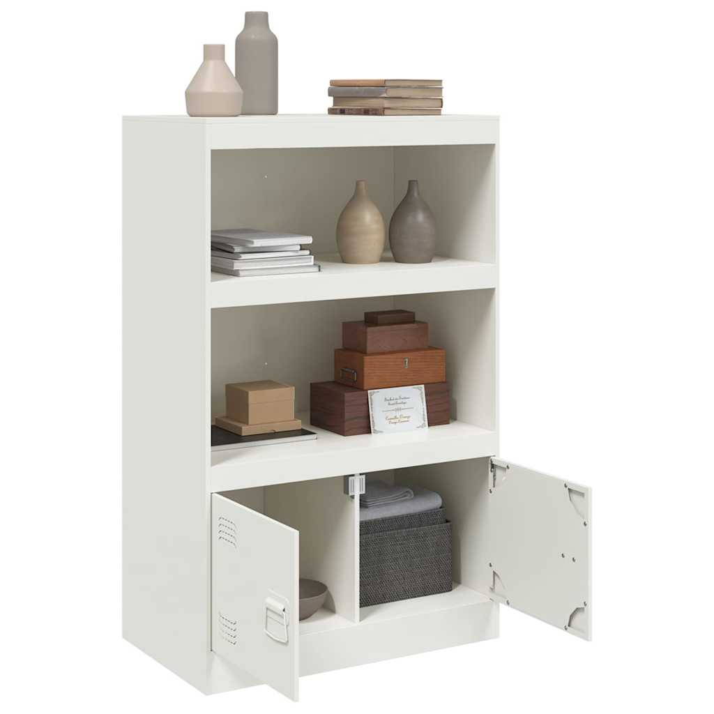 vidaXL Szafka boczna, biała, 67x39x107 cm, stal