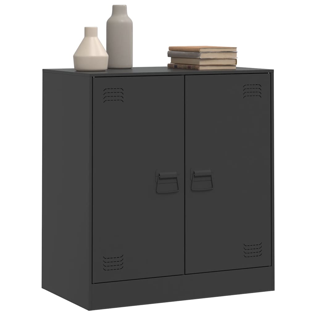vidaXL Szafka boczna, czarna, 67x39x73 cm, stal