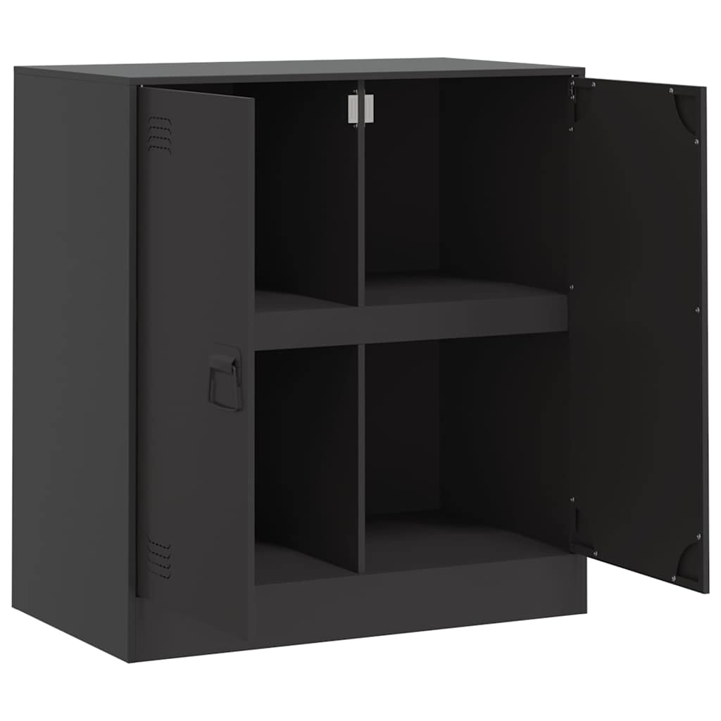 vidaXL Szafka boczna, czarna, 67x39x73 cm, stal