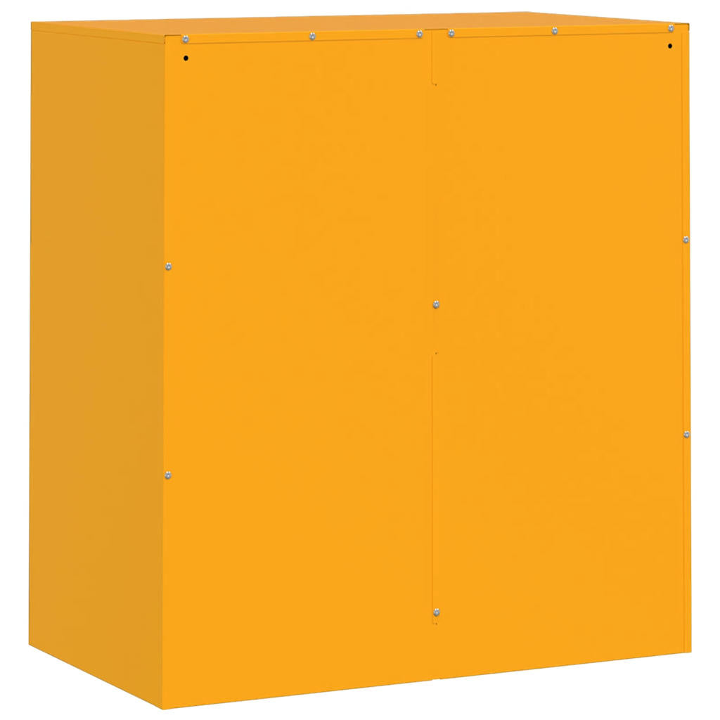 vidaXL Szafka boczna, musztardowa, 67x39x73 cm, stalowa