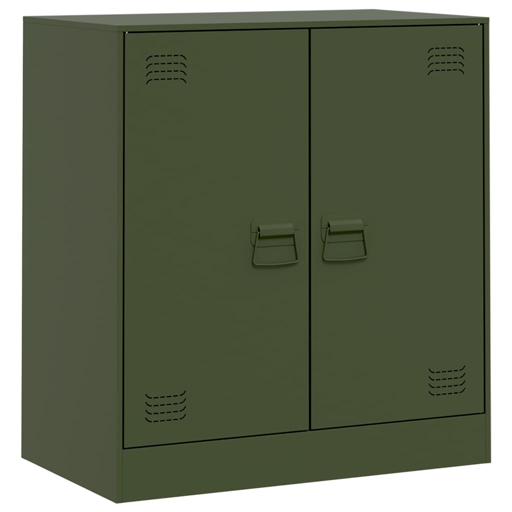 vidaXL Szafka boczna, oliwkowa, 67x39x73 cm, stal