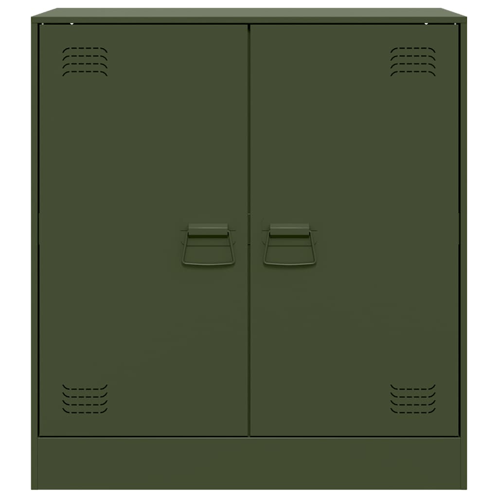 vidaXL Szafka boczna, oliwkowa, 67x39x73 cm, stal