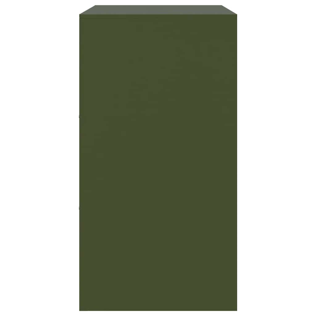 vidaXL Szafka boczna, oliwkowa, 67x39x73 cm, stal
