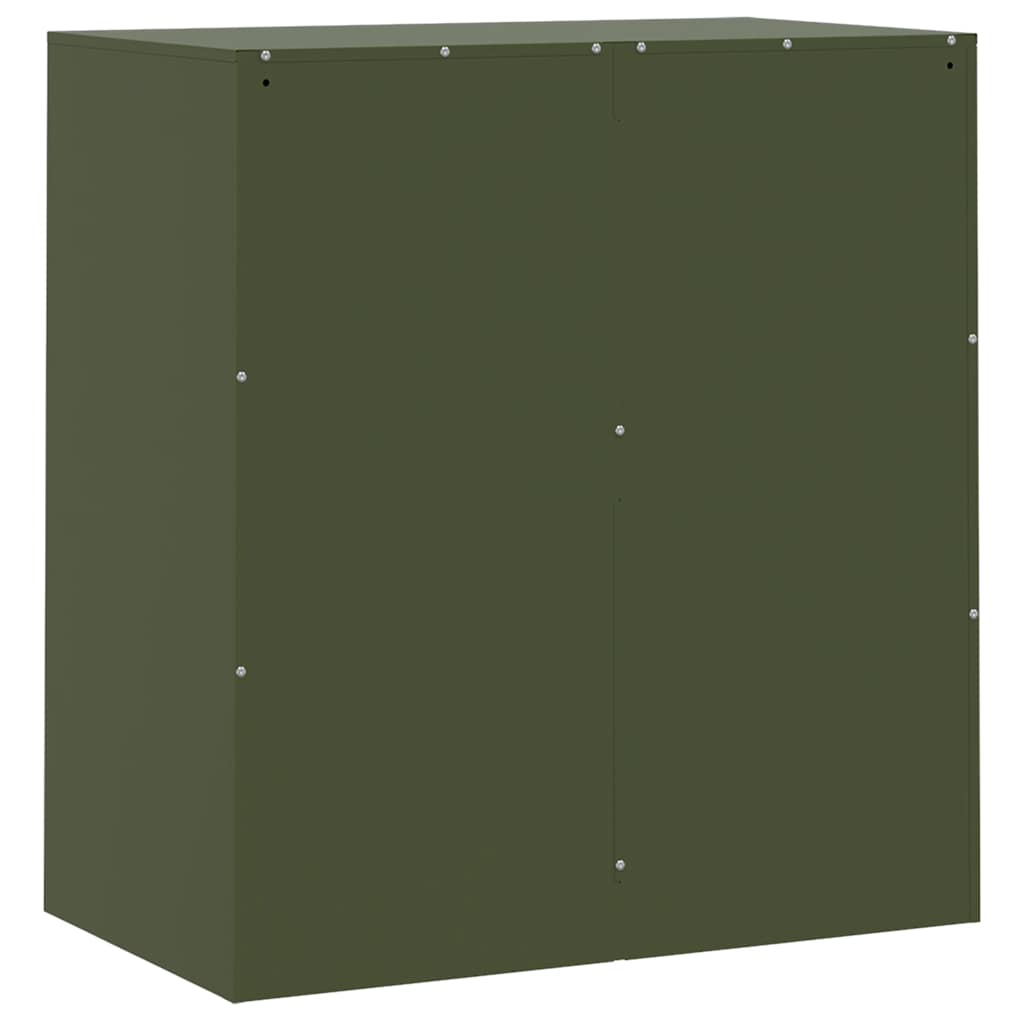vidaXL Szafka boczna, oliwkowa, 67x39x73 cm, stal