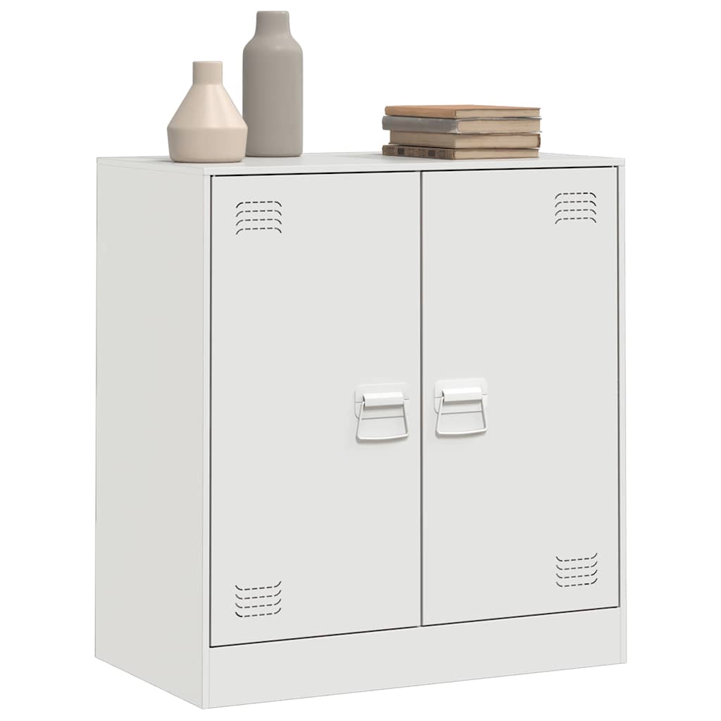 vidaXL Szafka boczna, biała, 67x39x73 cm, stal