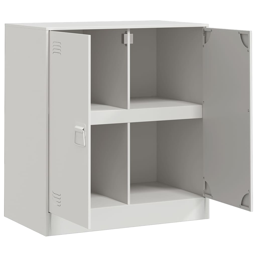 vidaXL Szafka boczna, biała, 67x39x73 cm, stal