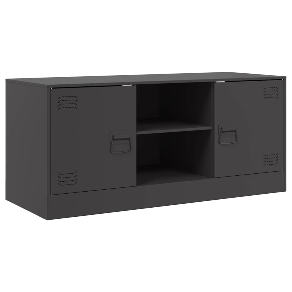 vidaXL Szafka pod telewizor, czarna, 99x39x44 cm, stalowa