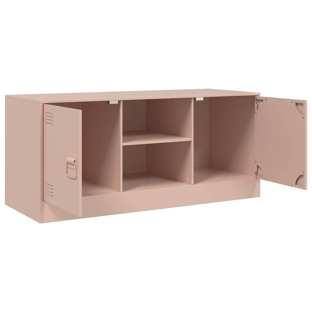 vidaXL Szafka pod telewizor, różowa, 99x39x44 cm, stalowa