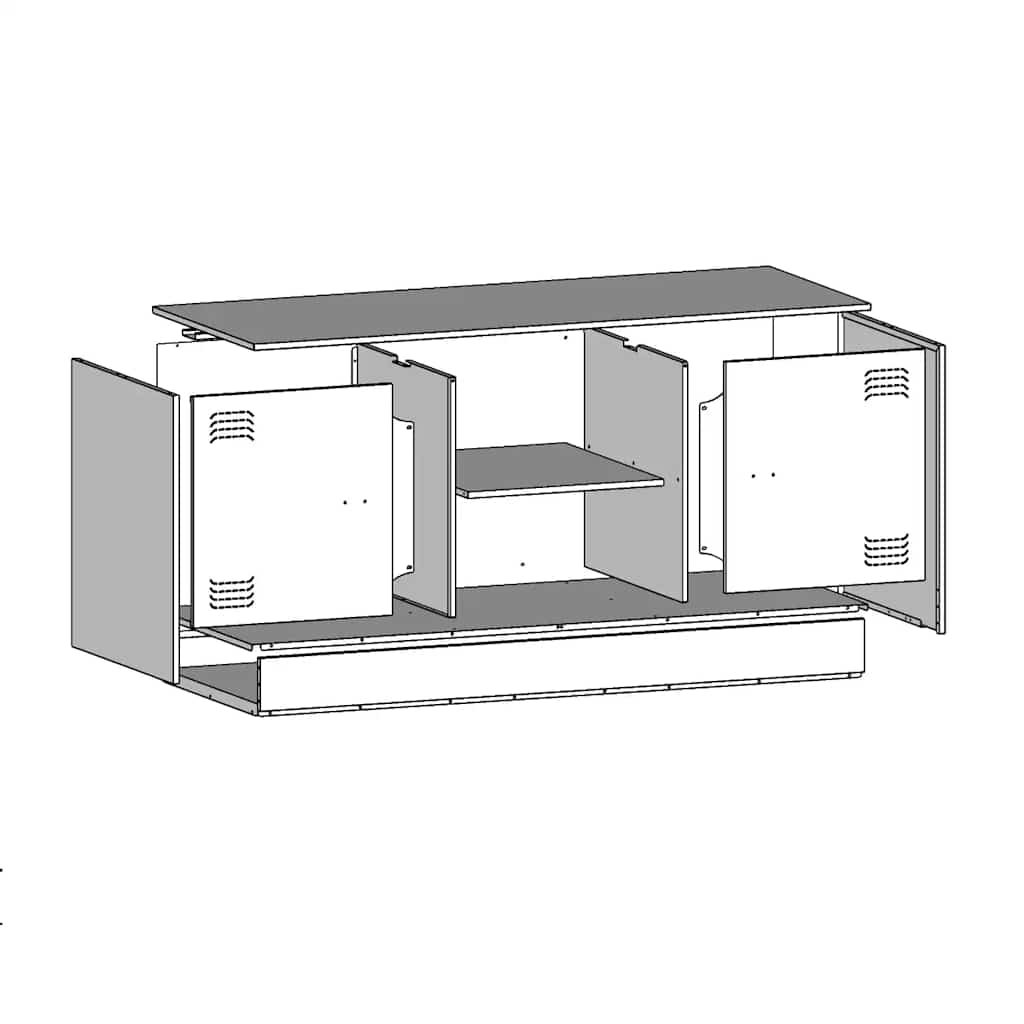 vidaXL Szafka pod telewizor, musztardowa, 99x39x44 cm, stalowa