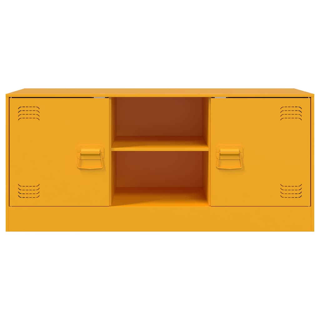 vidaXL Szafka pod telewizor, musztardowa, 99x39x44 cm, stalowa