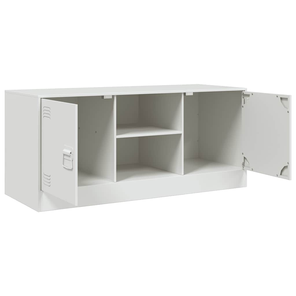 vidaXL Szafka pod telewizor, biała, 99x39x44 cm, stalowa
